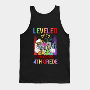 Leveled Up To Unlocked 4th Grade Video Game Back To School Tank Top